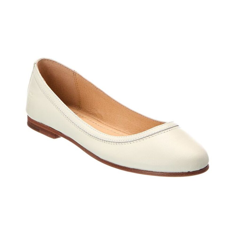 Frye Carson Leather Ballet Flat, White